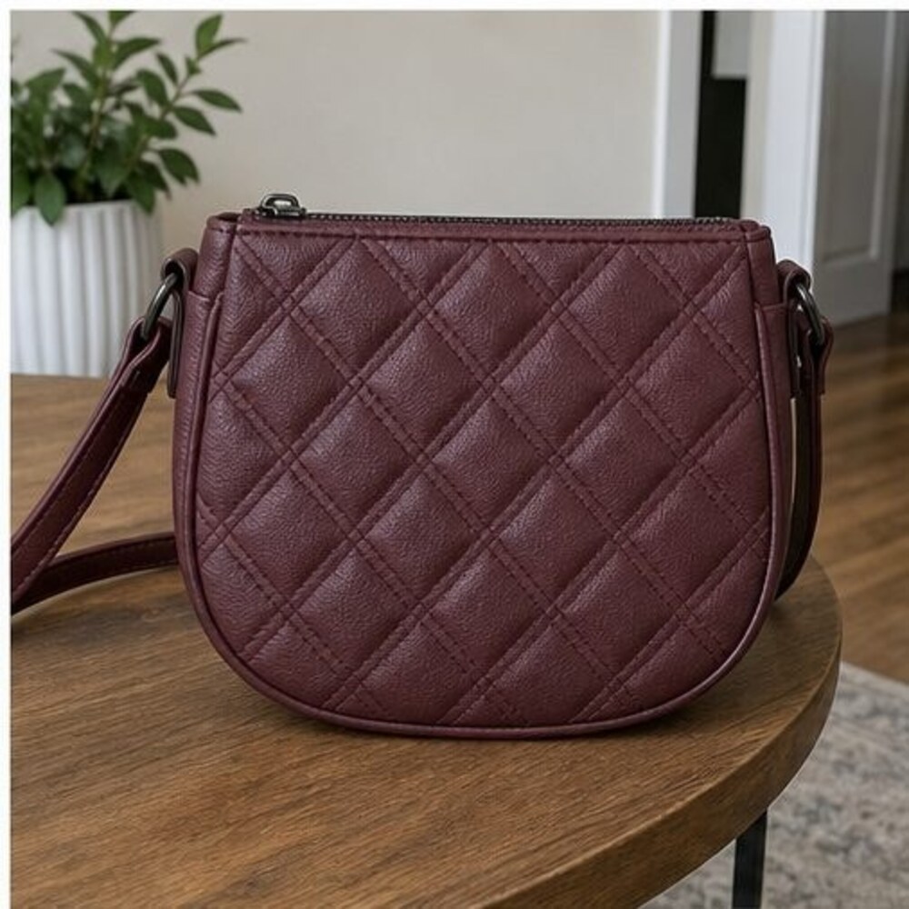 Mauve Canvas Crossbody Bag